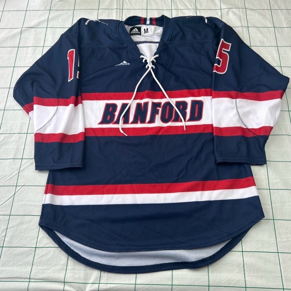 Adidas Navy and Red hockey Jersey